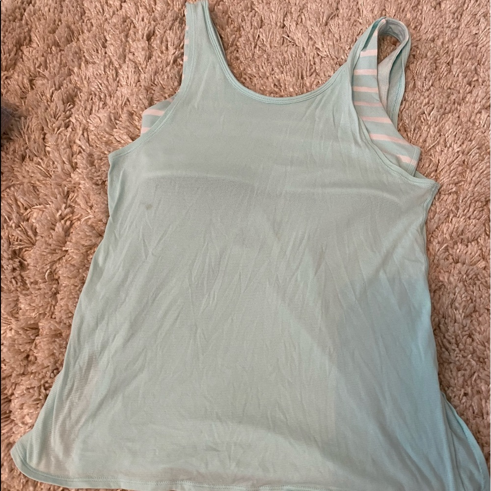 blue ivivva tank top w built in bra